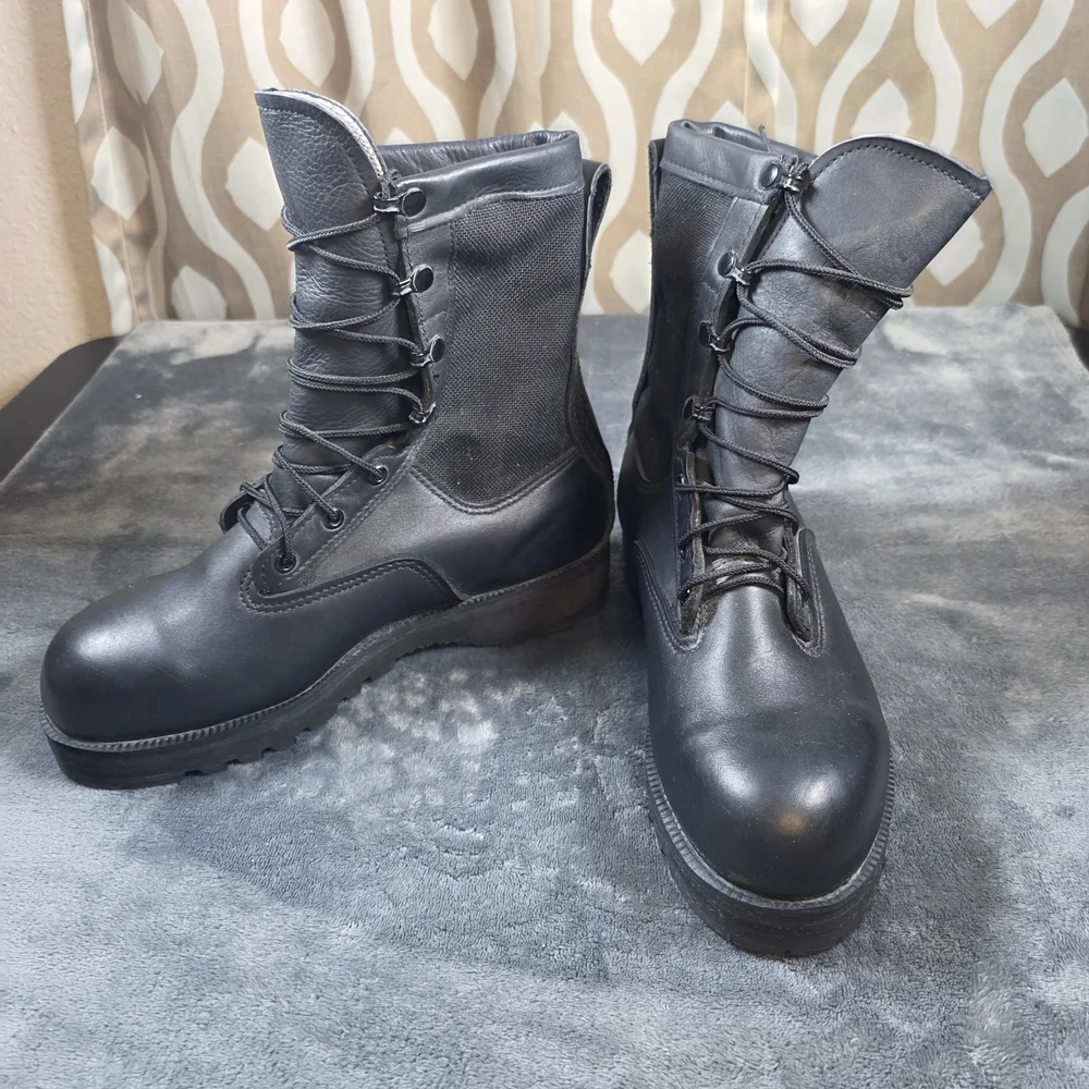 Belleville GORE-TEX Black Leather Military Engine Black Tactical Combat Boots 7R